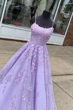 Elegant A Line Sweep Brush Train Tulle Prom Dress for Prom