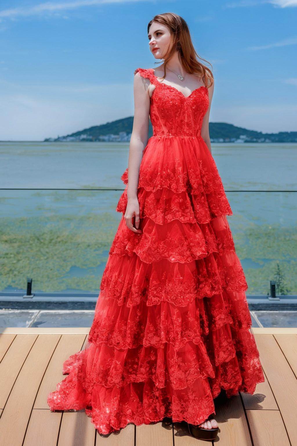 Elegant Ball Gown Sweep Brush Train Tulle Prom Dress for Prom