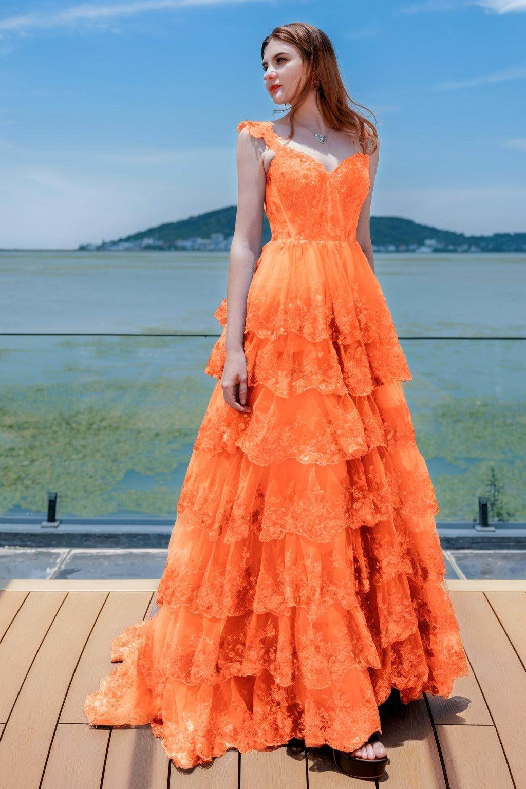 Elegant Ball Gown Sweep Brush Train Tulle Prom Dress for Prom