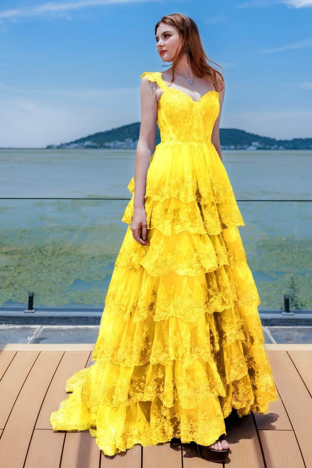 Elegant Ball Gown Sweep Brush Train Tulle Prom Dress for Prom
