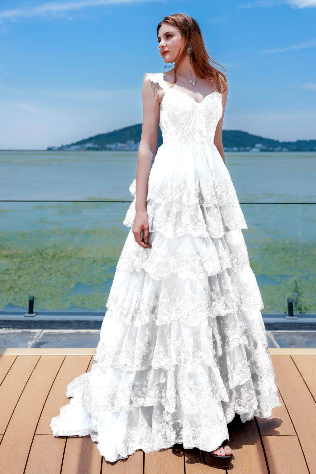 Elegant Ball Gown Sweep Brush Train Tulle Prom Dress for Prom