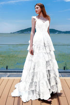 Elegant Ball Gown Sweep Brush Train Tulle Prom Dress for Prom
