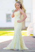 Elegant Sheath Column Floor Length Tulle Prom Dress for Prom