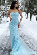 Elegant Sheath Column Floor Length Tulle Prom Dress for Prom