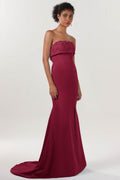 Elegant Trumpet Mermaid Sweep Brush Train Stretch Crepe Bridesmaid Dress CS0591BM Bridesmaid Dress