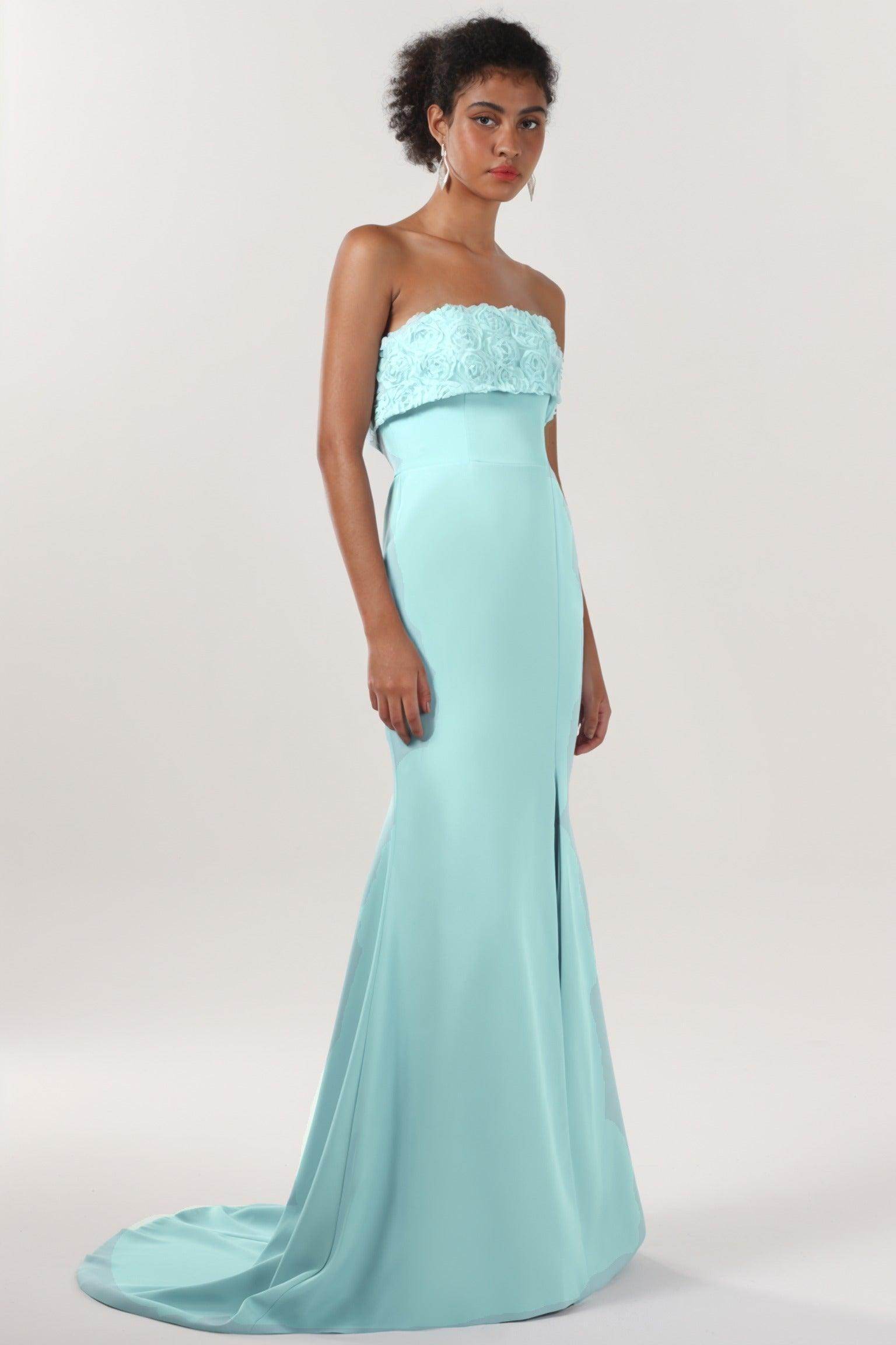 Elegant Trumpet Mermaid Sweep Brush Train Stretch Crepe Bridesmaid Dress CS0591BM Bridesmaid Dress