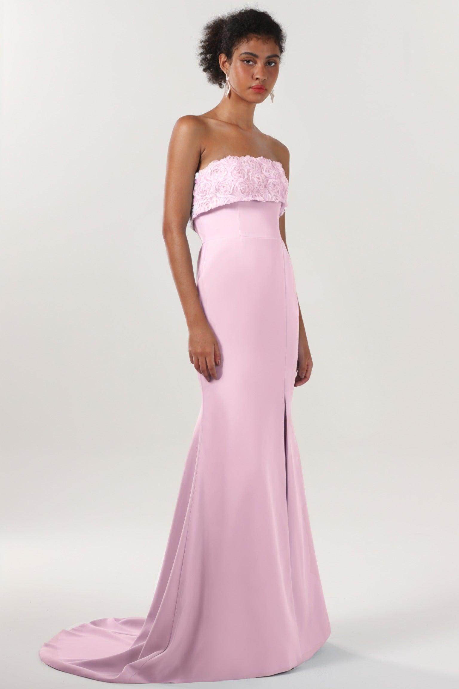 Elegant Trumpet Mermaid Sweep Brush Train Stretch Crepe Bridesmaid Dress CS0591BM Bridesmaid Dress
