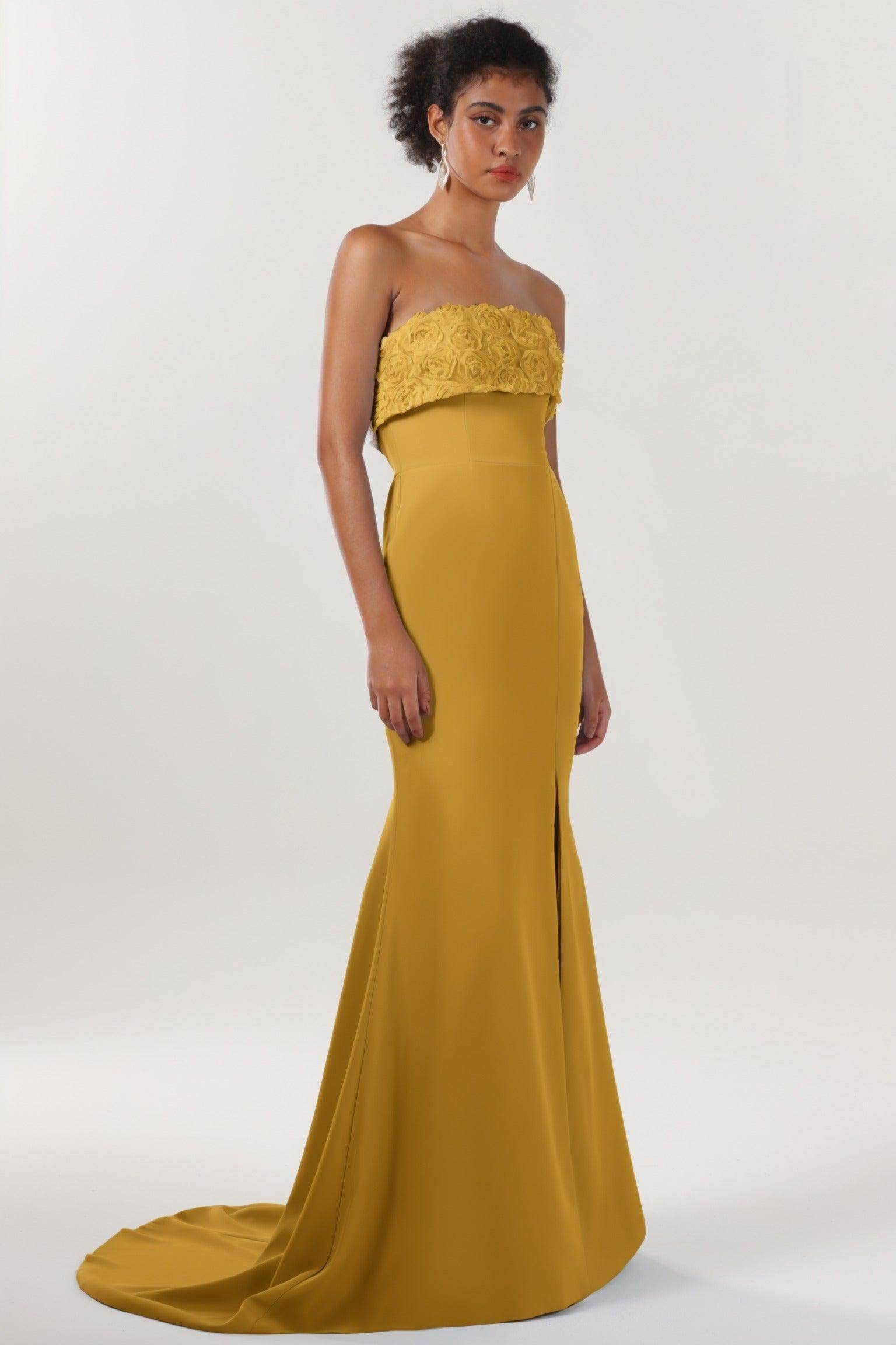 Elegant Trumpet Mermaid Sweep Brush Train Stretch Crepe for Prom