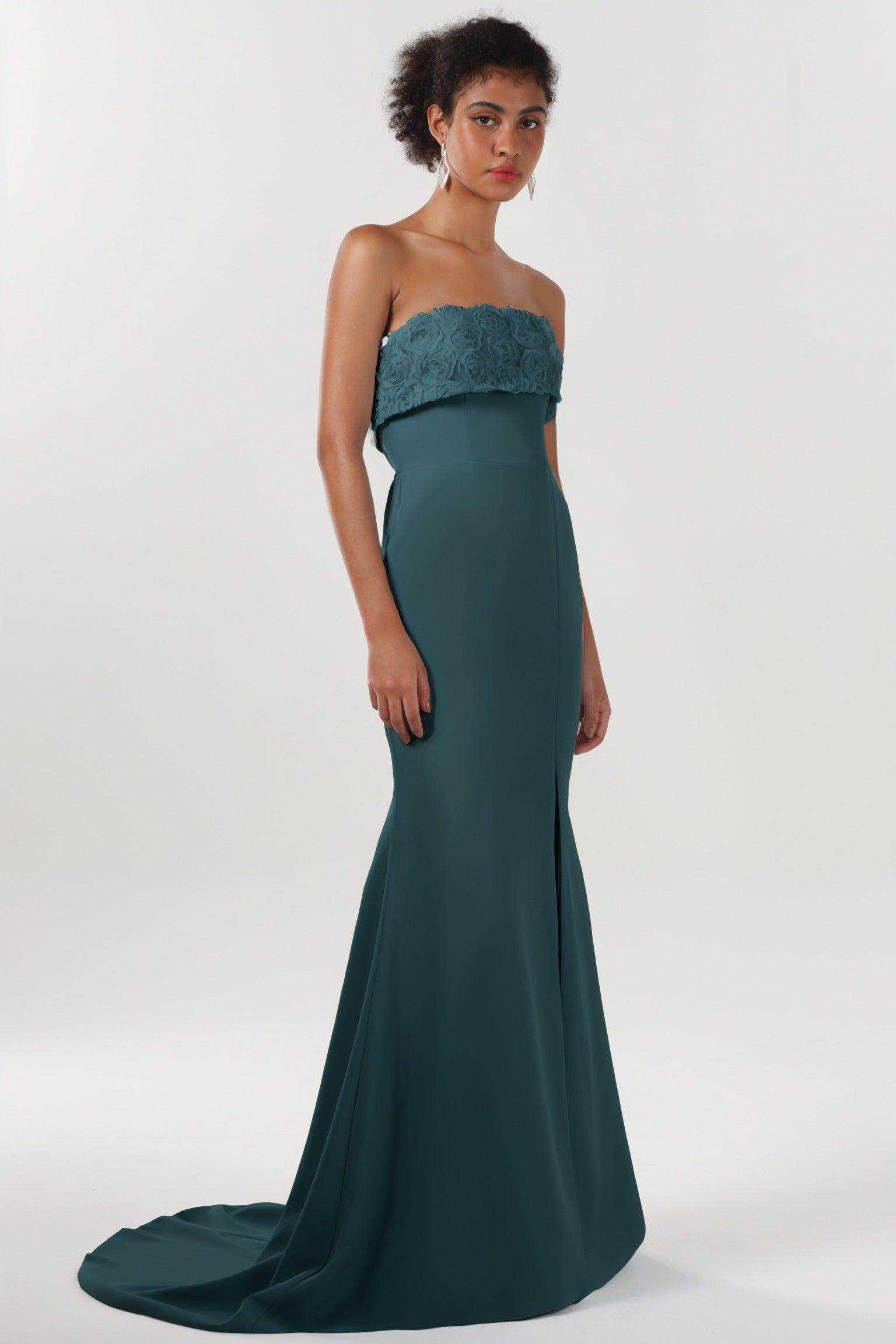 Elegant Trumpet Mermaid Sweep Brush Train Stretch Crepe for Prom