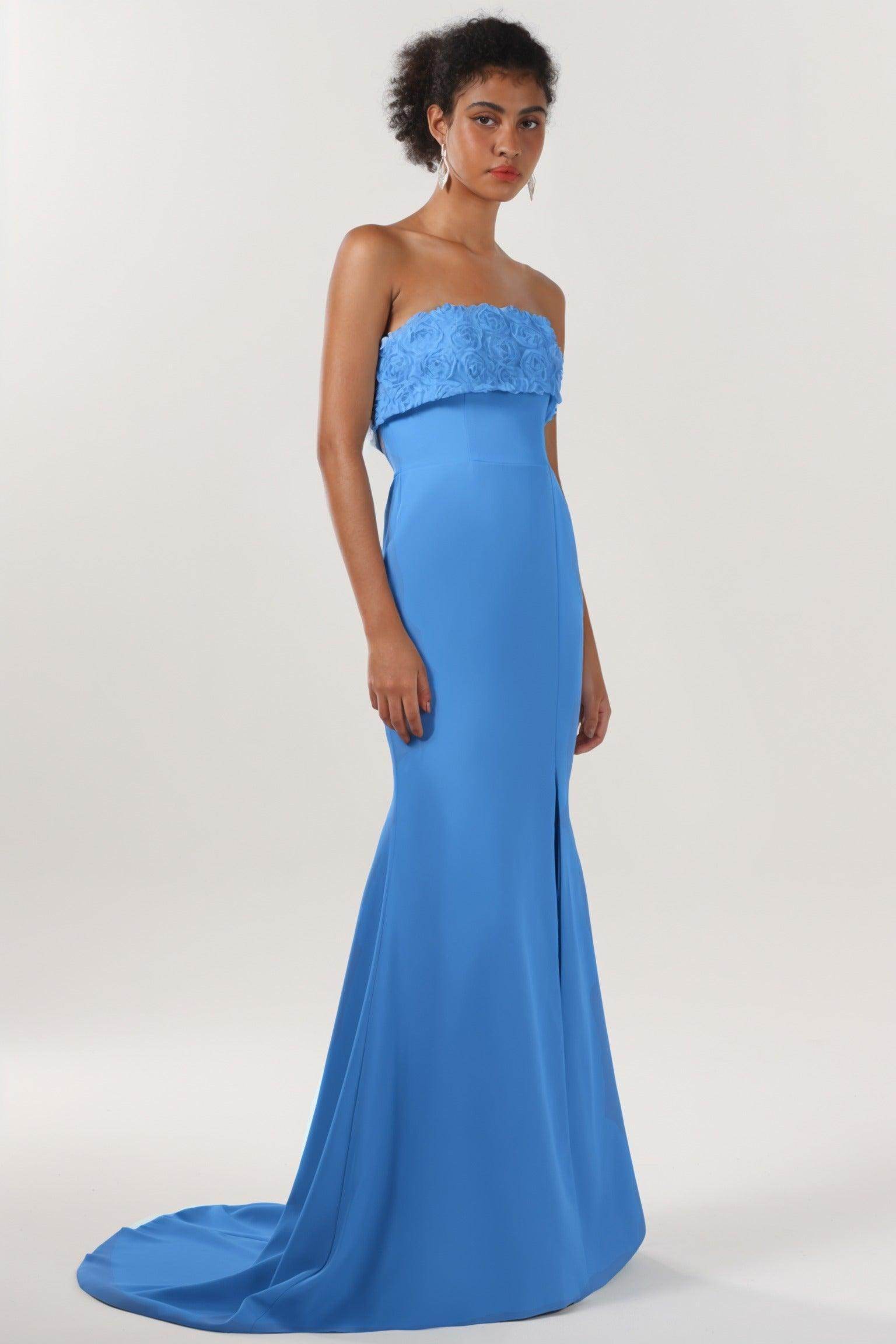 Elegant Trumpet Mermaid Sweep Brush Train Stretch Crepe Bridesmaid Dress CS0591BM Bridesmaid Dress
