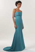 Elegant Trumpet Mermaid Sweep Brush Train Stretch Crepe Bridesmaid Dress CS0591BM Bridesmaid Dress