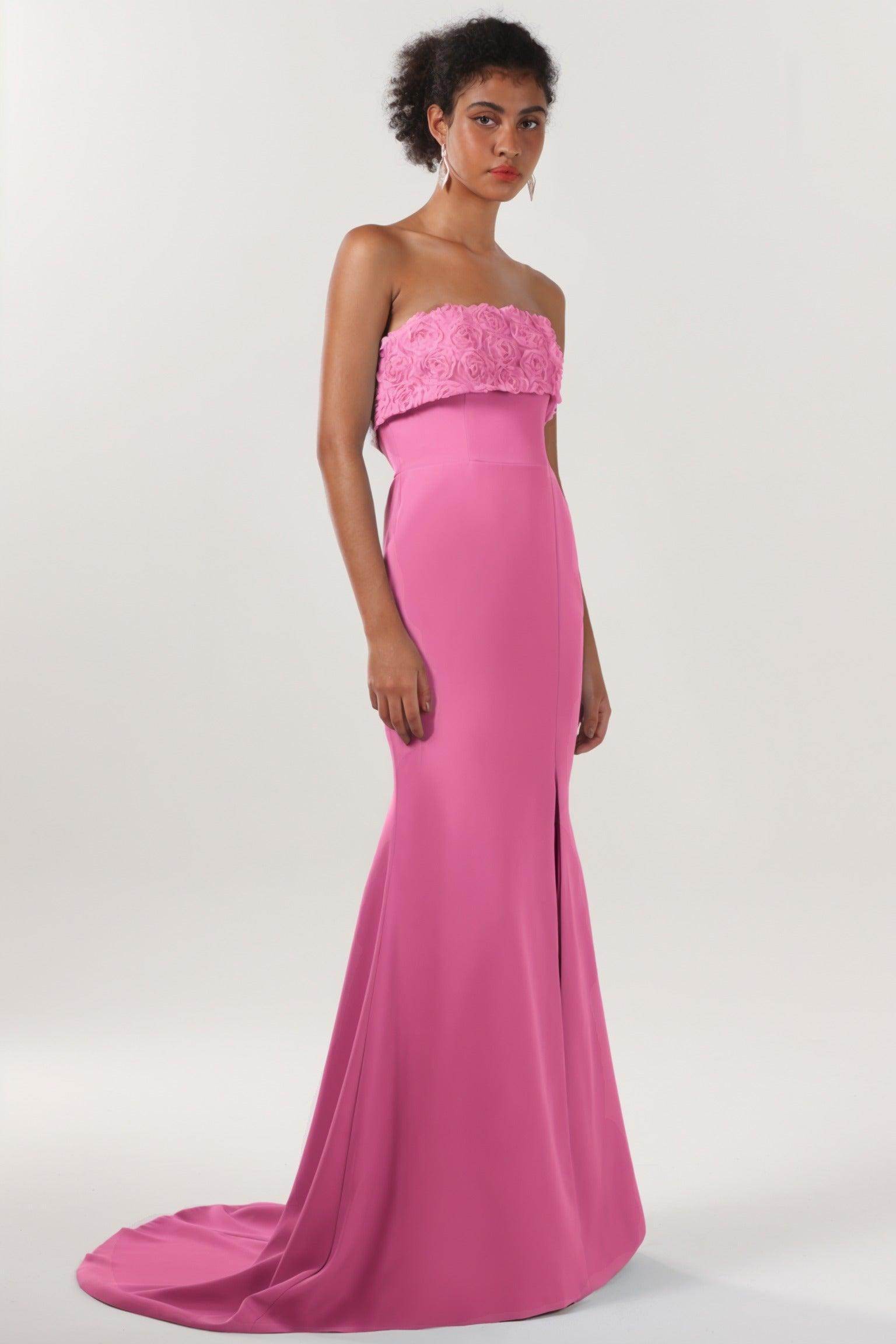 Elegant Trumpet Mermaid Sweep Brush Train Stretch Crepe Bridesmaid Dress CS0591BM Bridesmaid Dress