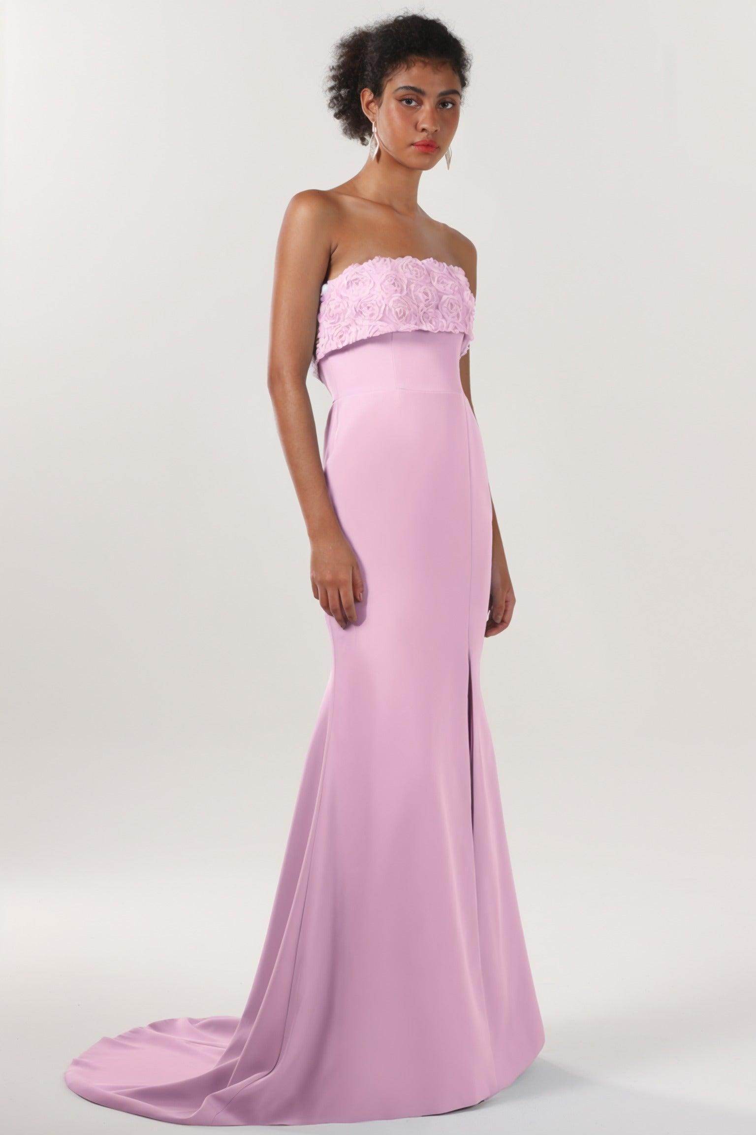 Elegant Trumpet Mermaid Sweep Brush Train Stretch Crepe Bridesmaid Dress CS0591BM Bridesmaid Dress