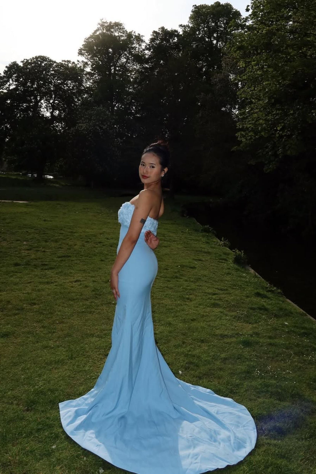 Elegant Trumpet Mermaid Sweep Brush Train Stretch Crepe Bridesmaid Dress CS0591BM Bridesmaid Dress