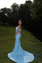 Elegant Trumpet Mermaid Sweep Brush Train Stretch Crepe Bridesmaid Dress CS0591BM Bridesmaid Dress