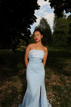 Elegant Trumpet Mermaid Sweep Brush Train Stretch Crepe Bridesmaid Dress CS0591BM Bridesmaid Dress