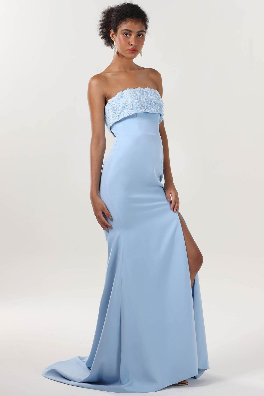 Elegant Trumpet Mermaid Sweep Brush Train Stretch Crepe Bridesmaid Dress CS0591BM Bridesmaid Dress