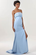 Elegant Trumpet Mermaid Sweep Brush Train Stretch Crepe Bridesmaid Dress CS0591BM Bridesmaid Dress