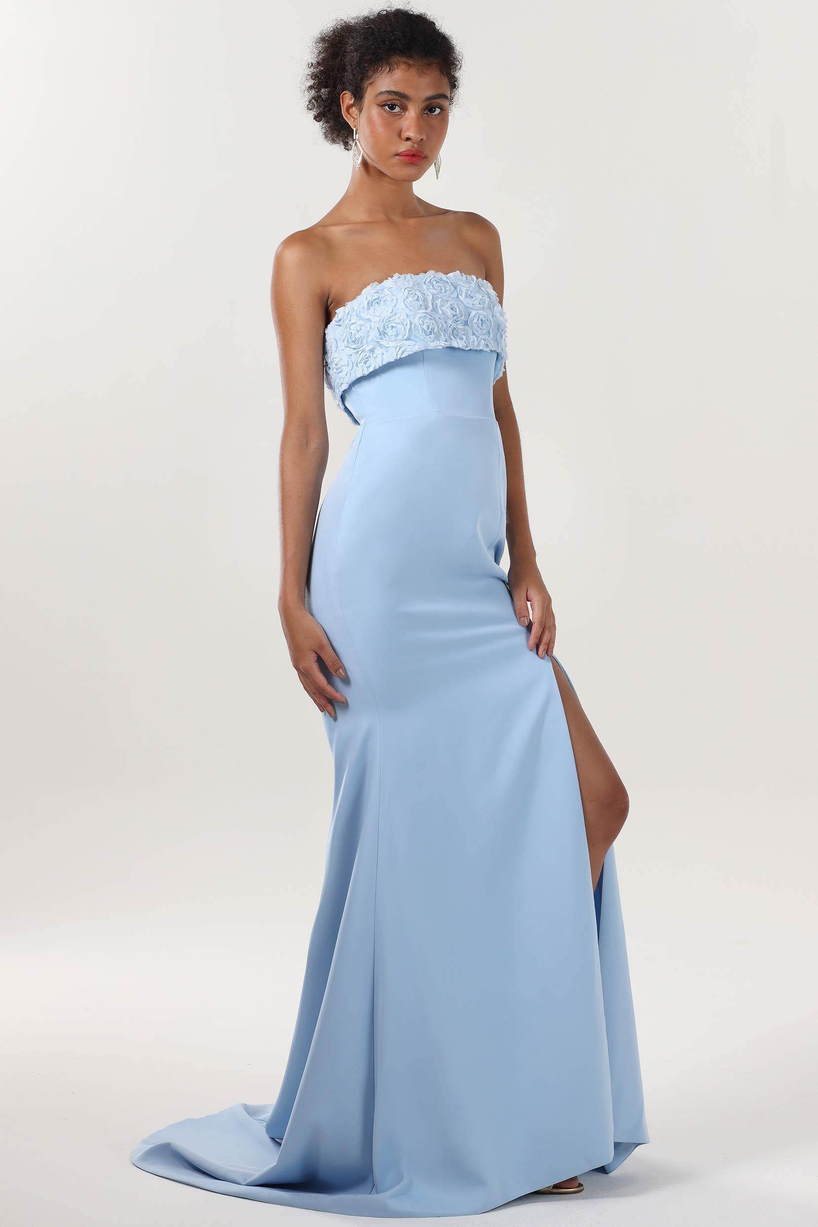 Elegant Trumpet Mermaid Sweep Brush Train Stretch Crepe Bridesmaid Dress CS0591BM Bridesmaid Dress