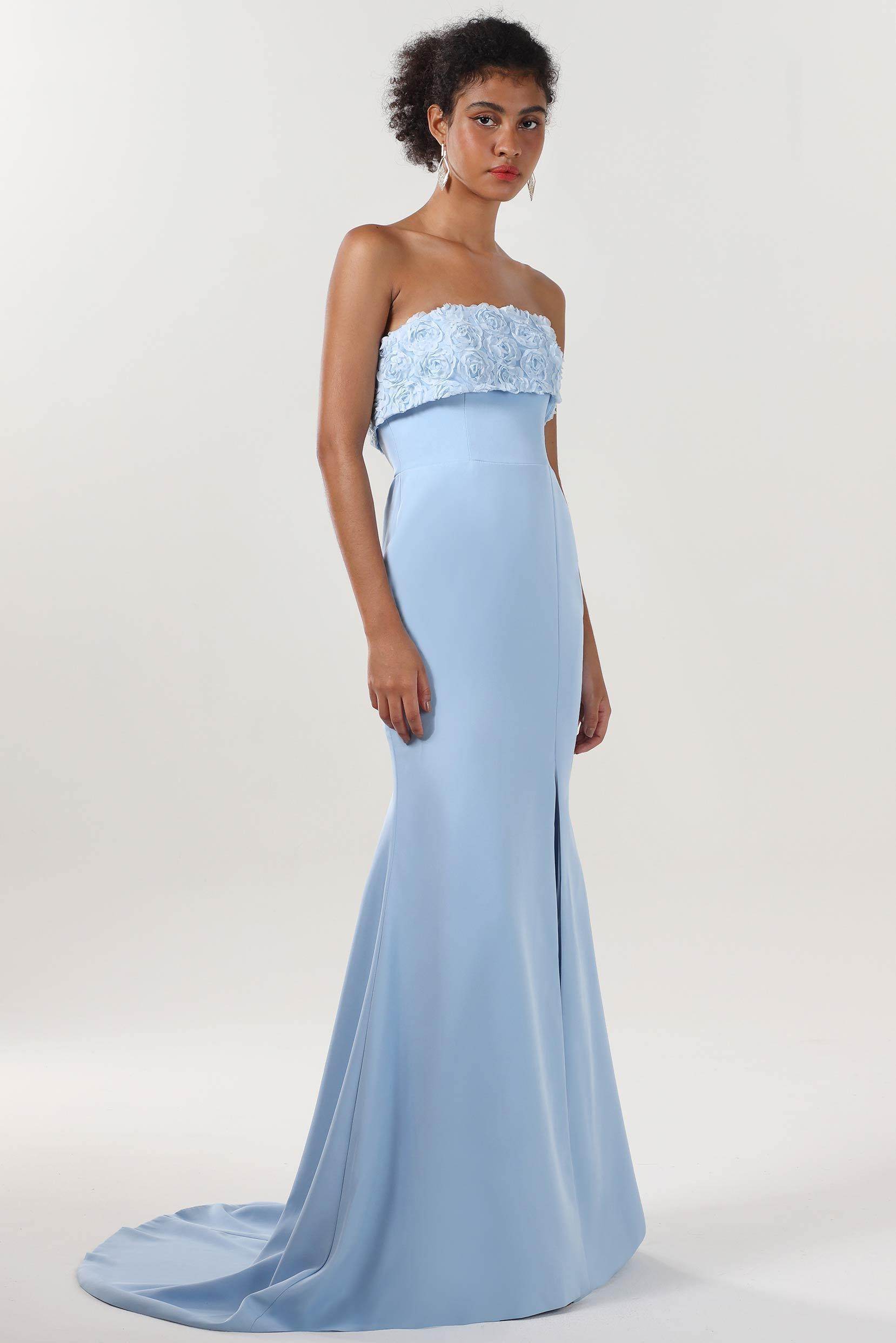 Elegant Trumpet Mermaid Sweep Brush Train Stretch Crepe Bridesmaid Dress CS0591BM Bridesmaid Dress