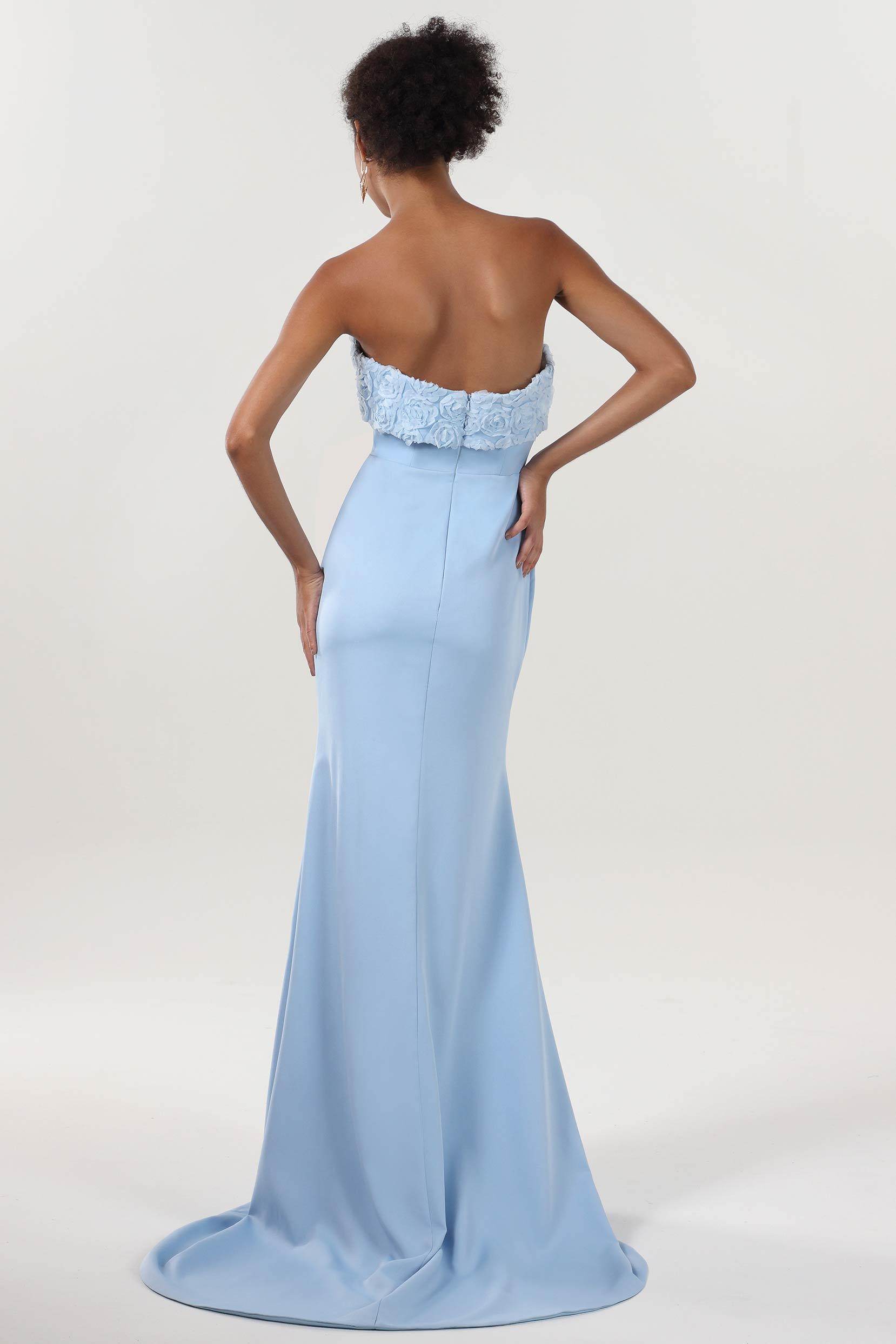 Elegant Trumpet Mermaid Sweep Brush Train Stretch Crepe Bridesmaid Dress CS0591BM Bridesmaid Dress