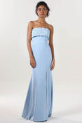 Elegant Trumpet Mermaid Sweep Brush Train Stretch Crepe for Prom
