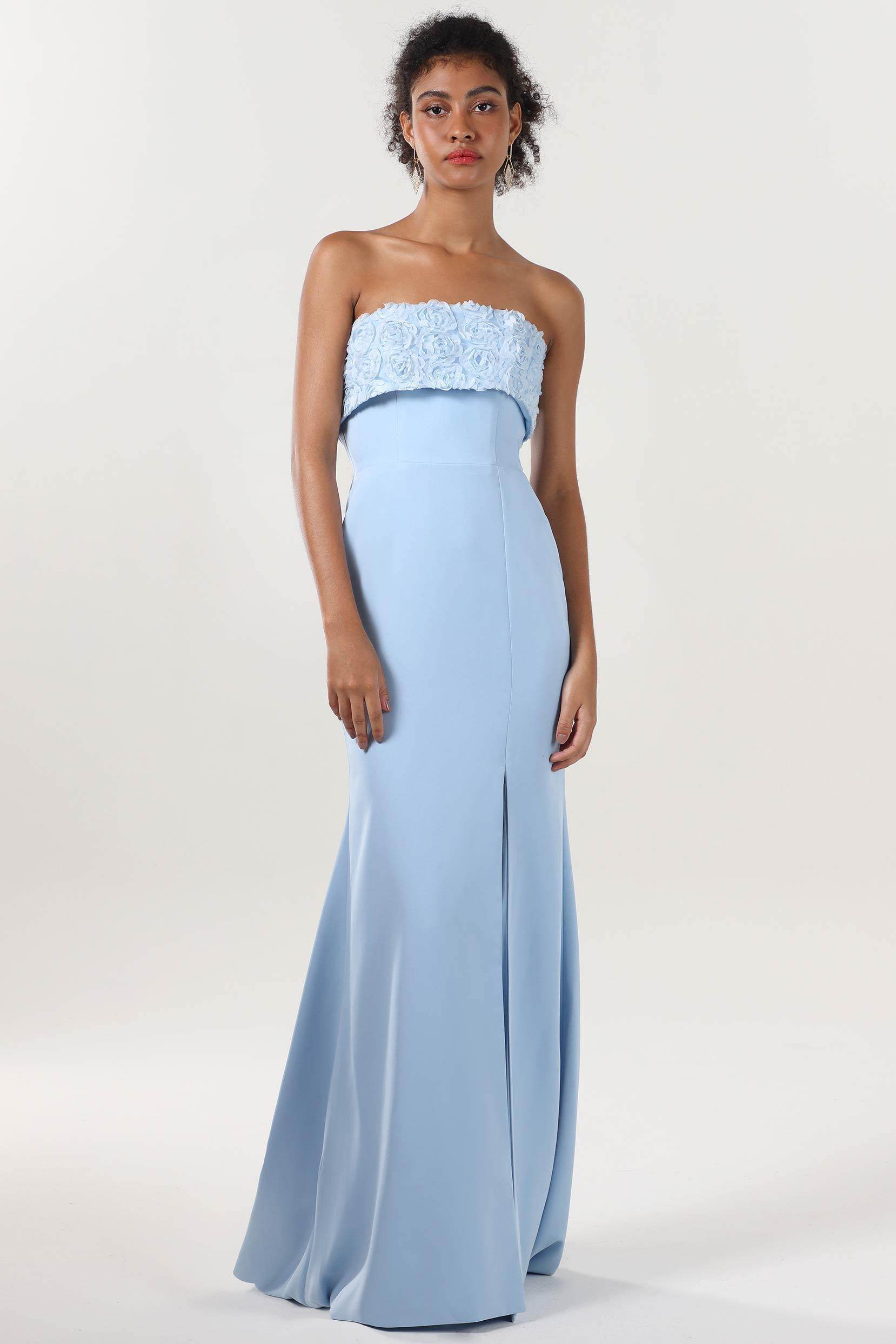Elegant Trumpet Mermaid Sweep Brush Train Stretch Crepe Bridesmaid Dress CS0591BM Bridesmaid Dress