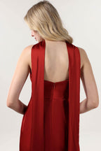 Elegant Sheath Column Maxi Luxe Satin Bridesmaid Dress CS0599BM Bridesmaid Dress