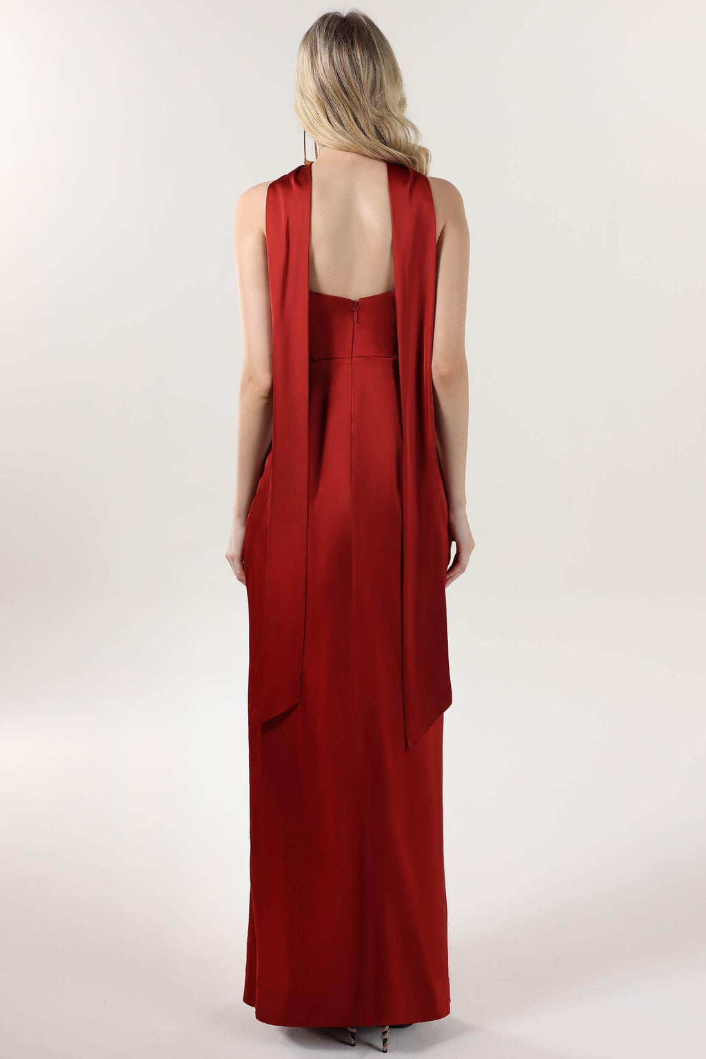 Elegant Sheath Column Maxi Luxe Satin Bridesmaid Dress CS0599BM Bridesmaid Dress