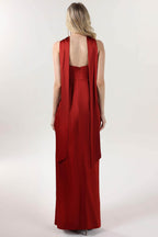 Elegant Sheath Column Maxi Luxe Satin Bridesmaid Dress CS0599BM Bridesmaid Dress