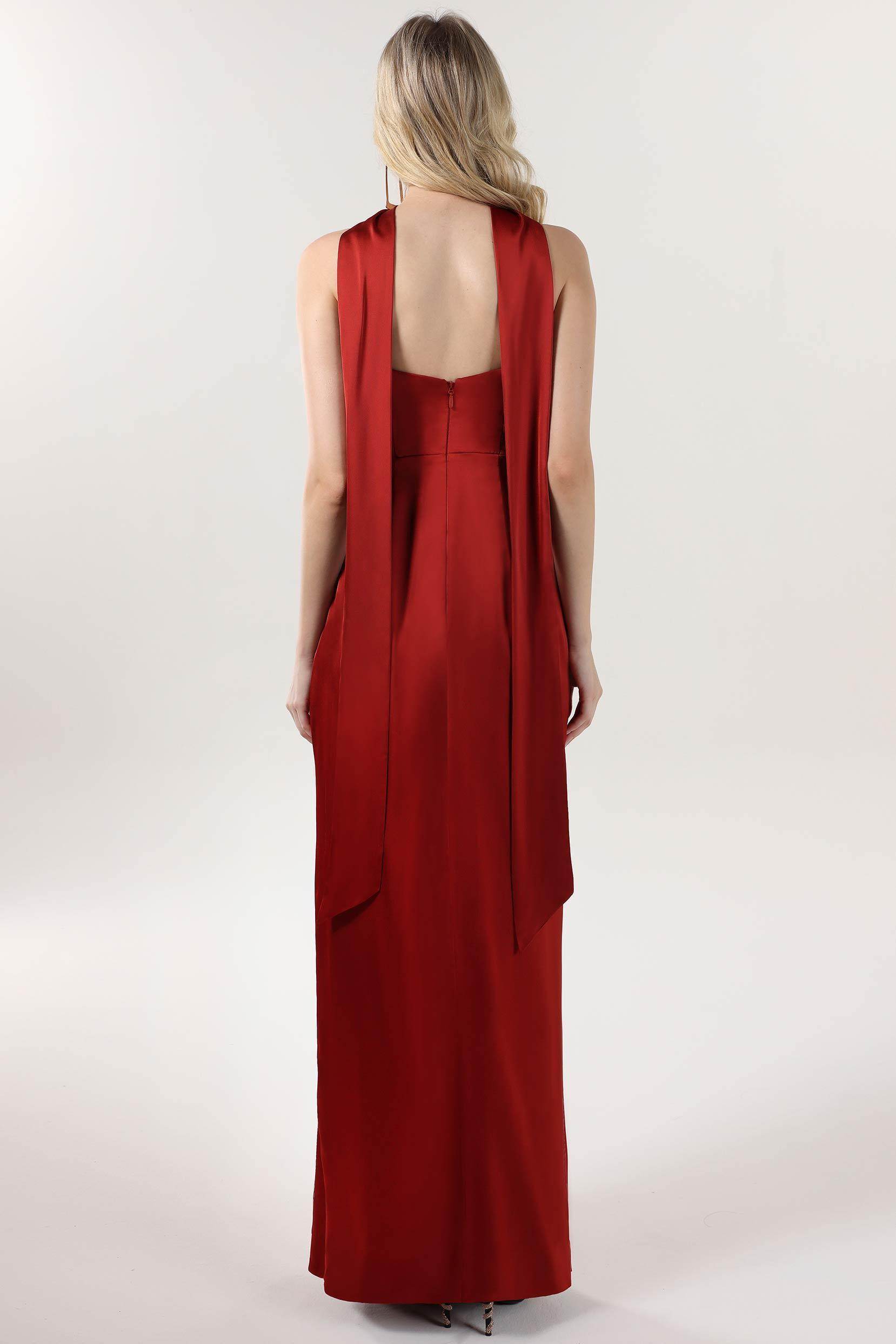 Elegant Sheath Column Maxi Luxe Satin Bridesmaid Dress CS0599BM Bridesmaid Dress