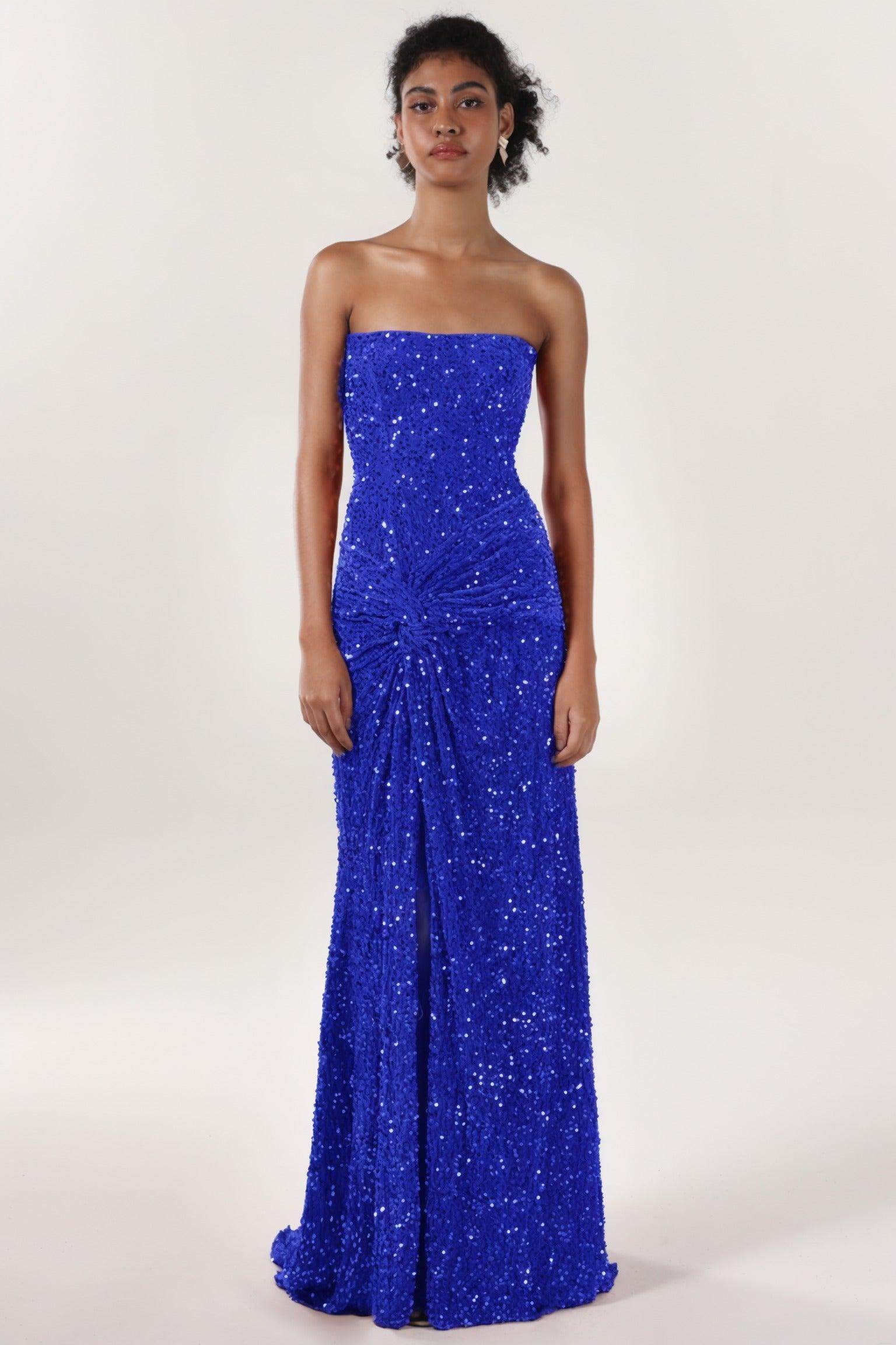 Elegant Sheath Column Sweep Brush Train Velvet Sequin Bridesmaid Dress CS0634BM Bridesmaid Dress