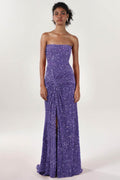 Elegant Sheath Column Sweep Brush Train Velvet Sequin Bridesmaid Dress CS0634BM Bridesmaid Dress