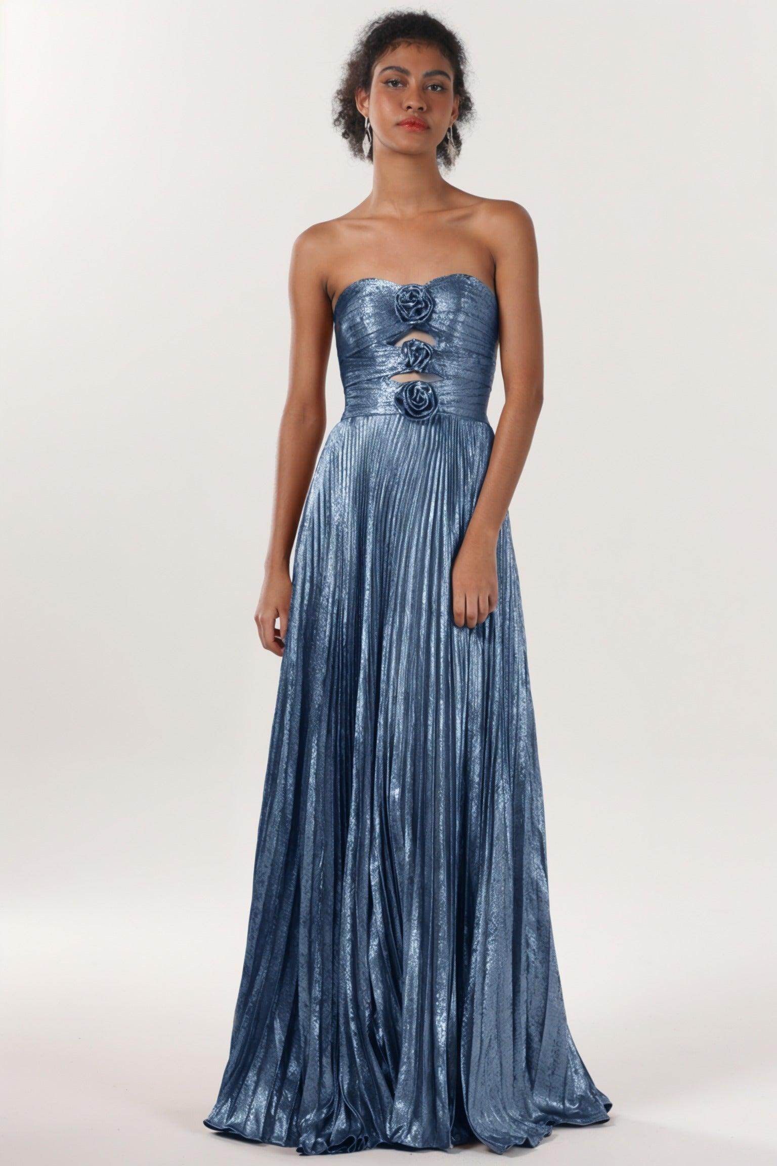 Elegant A Line Maxi Metallic for Prom