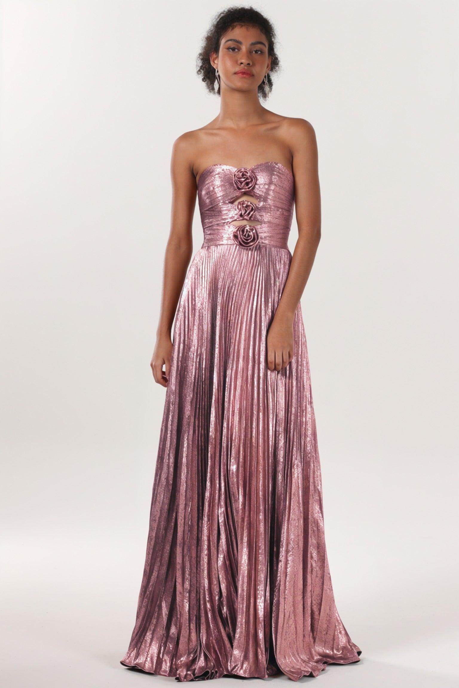 Elegant A Line Maxi Metallic for Prom