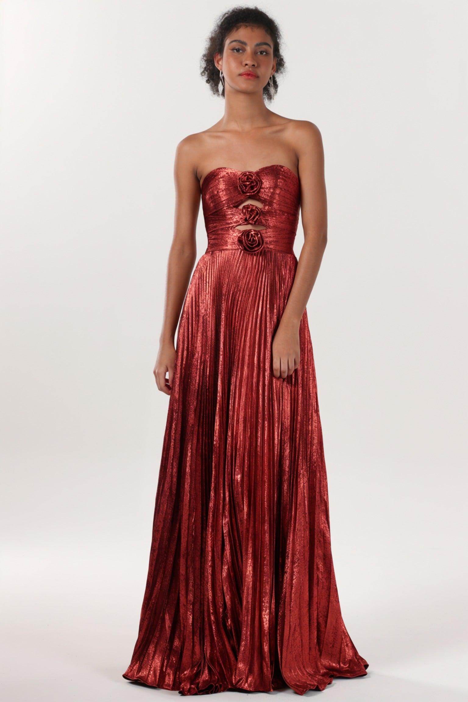 Elegant A Line Maxi Metallic for Prom