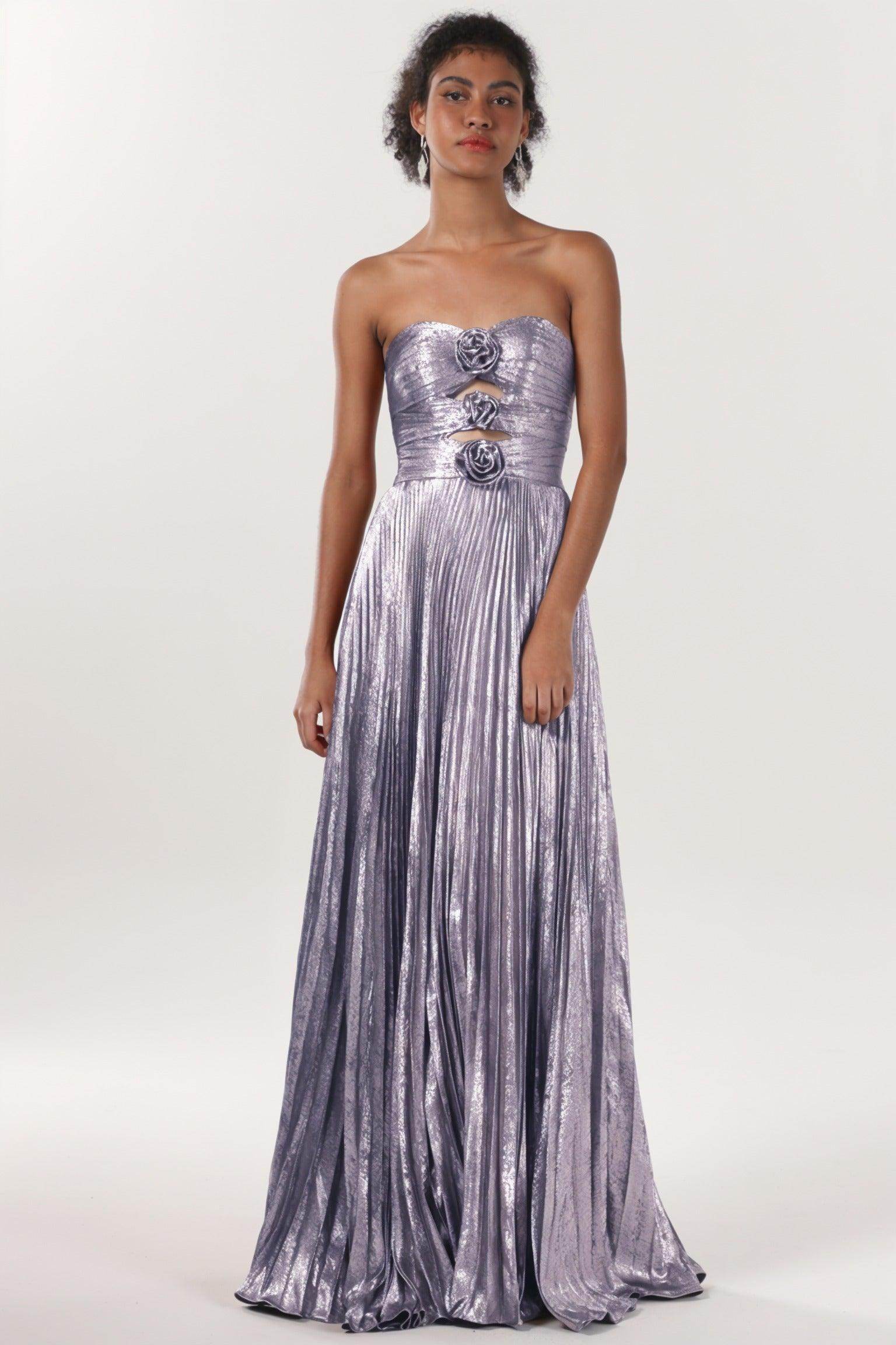 Elegant A Line Maxi Metallic for Prom
