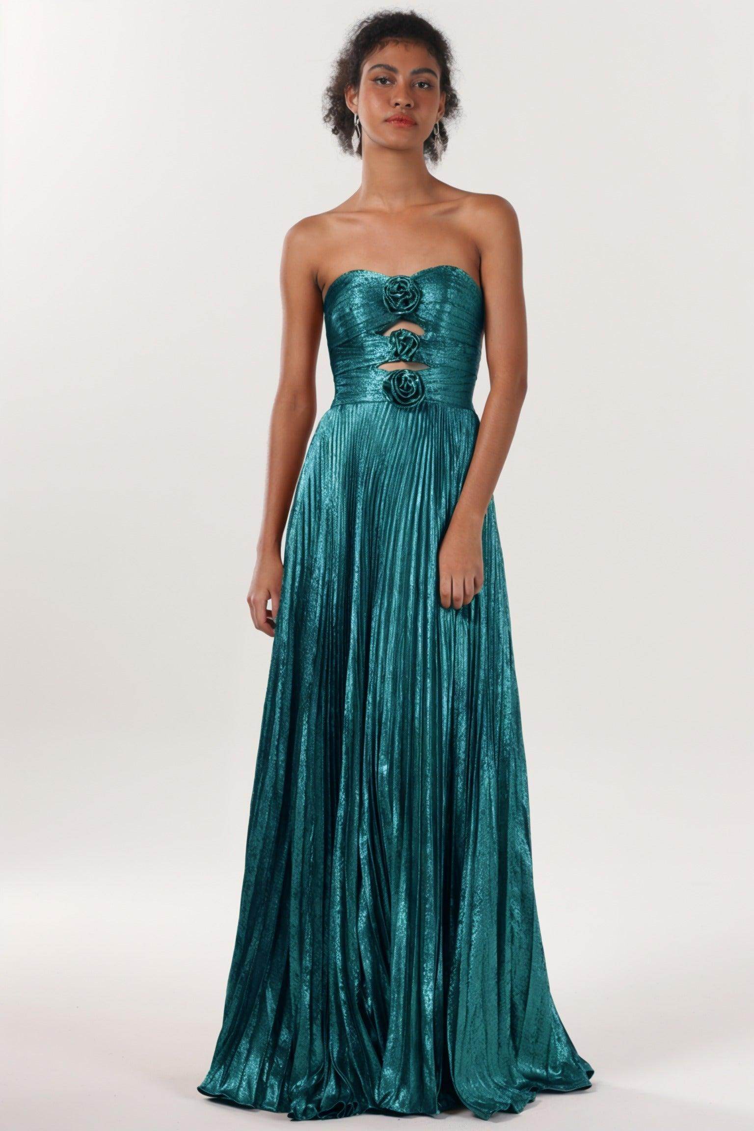 Elegant A Line Maxi Metallic for Prom