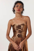 Elegant A Line Maxi Metallic for Prom