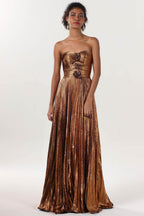 Elegant A Line Maxi Metallic for Prom