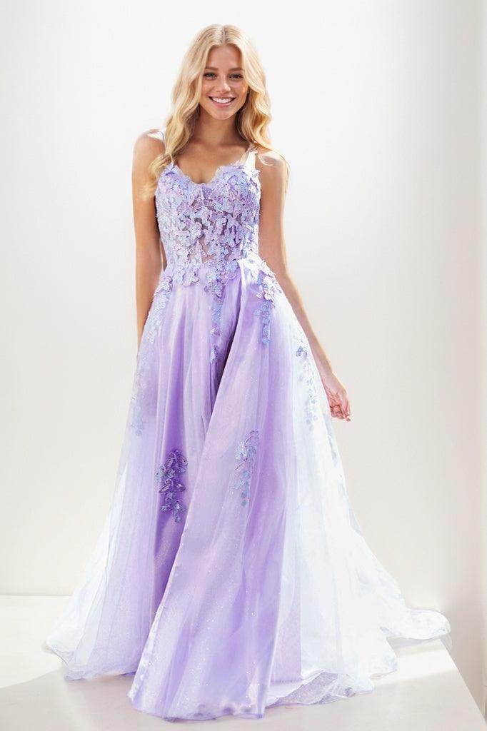 Elegant Sweetheart Spaghetti Straps Applique A Line Tulle for Prom
