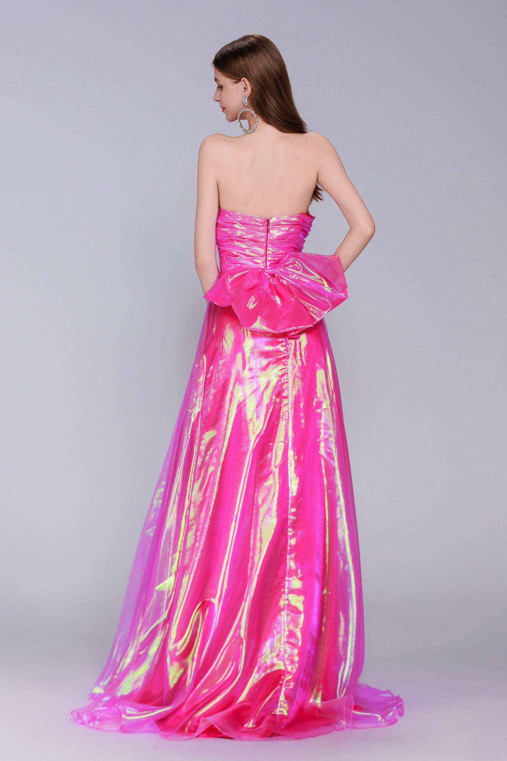 Elegant A Line Sweep Brush Train Organza Prom Dress for Prom