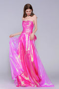 Elegant A Line Sweep Brush Train Organza Prom Dress for Prom