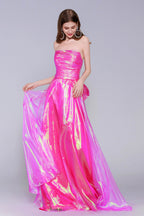 Elegant A Line Sweep Brush Train Organza Prom Dress for Prom