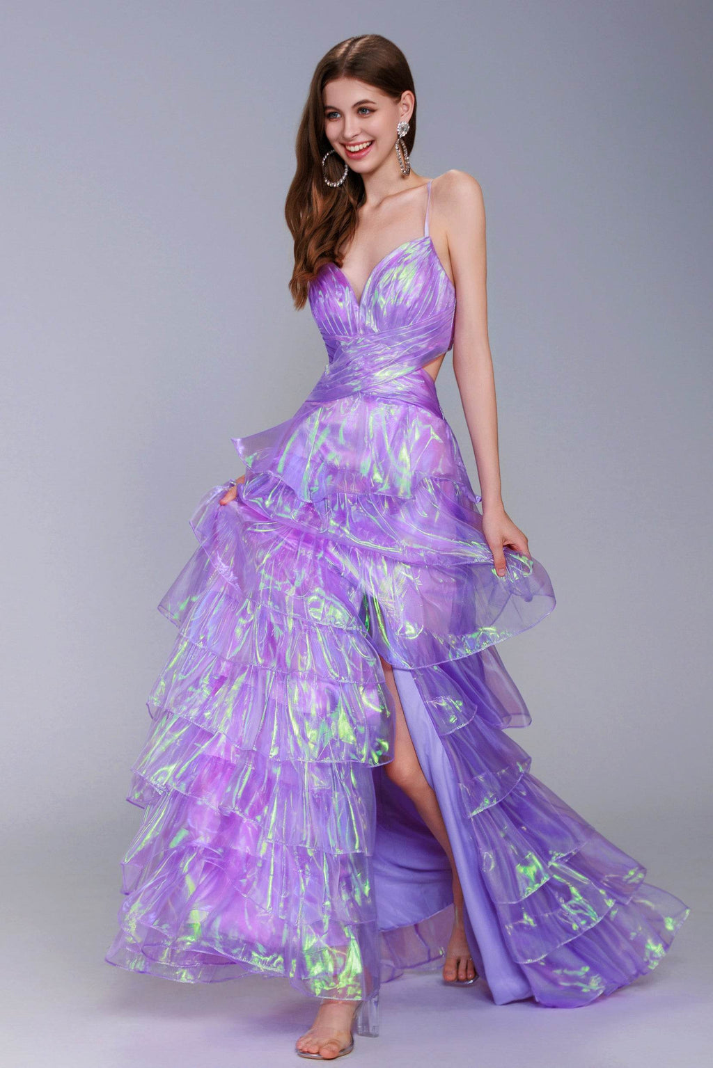 Elegant A Line Maxi Organza Prom Dress for Prom