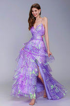 Elegant A Line Maxi Organza Prom Dress for Prom