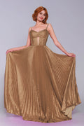 Elegant A Line Maxi Metallic Prom Dress for Prom