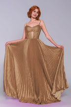 Elegant A Line Maxi Metallic Prom Dress for Prom