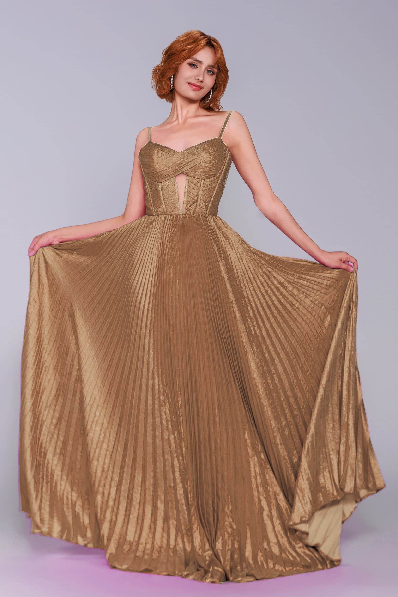 Elegant A Line Maxi Metallic Prom Dress for Prom