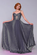 Elegant A Line Maxi Metallic Prom Dress for Prom